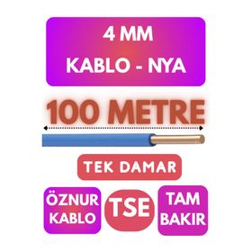 Öznur 4 mm 100 mt Mavi NYA Kablo