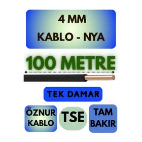 Öznur 4 mm 100 mt Siyah NYA Kablo