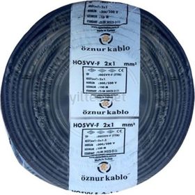 Öznur H05Vv-F 2 x 2.5 mm Siyah Tam Bakır 17 mt Ttr Kablo