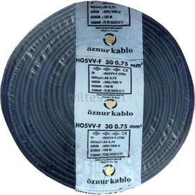 Öznur H05Vv-F 3 x 0.75 mm Siyah Tam Bakır 12 mt Ttr Kablo