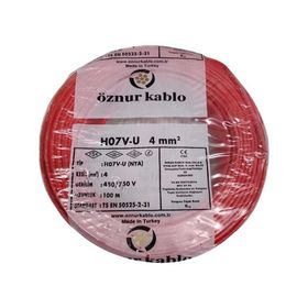 Öznur H07v-U 4 mm Kırmızı Nya Kablo