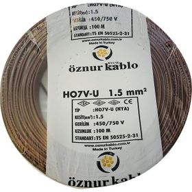 Öznur Nya 1.5 mm 20m Kahverengi Tam Bakır Kablo