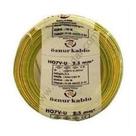 Öznur Nya 2.5 mm² 15 m 100 m Sarı-Yeşil Tek Damar Kablo