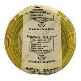 Öznur Nya 2.5 mm² 15 m 100 m Sarı-Yeşil Tek Damar Kablo