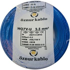 Öznur Nya 2.5 mm 15 m Mavi Tek Damar Kablo