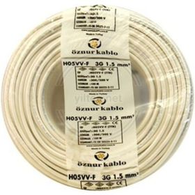 Öznur Ttr 3x1.5 mm 50 m Beyaz Kablo