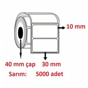 Özsaraç Etiket 10x30cm Eko Termal Kuşe 1 Adet 5000 Sarım Barkod Etiketi