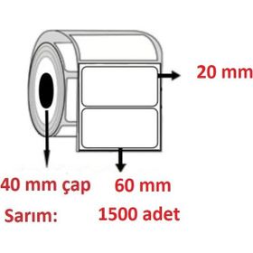 Özsaraç Etiket 20x60cm Eko Termal Kuşe 1 Adet 1500 Sarım Barkod Etiketi