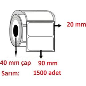 Özsaraç Etiket 20x90cm Eko Termal Kuşe 1 Adet 1500 Sarım Barkod Etiketi
