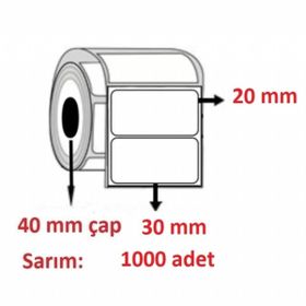 Özsaraç Etiket 30x20 mm 1000'li Sarım Eko Termal Etiket
