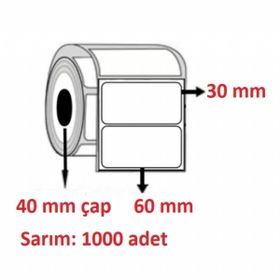 Özsaraç Etiket 30x60cm Eko Termal Kuşe 1 Adet 1000 Sarım Barkod Etiketi