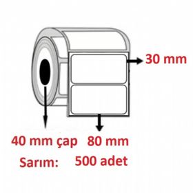 Özsaraç Etiket 30x80cm Eko Termal Kuşe 1 Adet 500 Sarım Barkod Etiketi