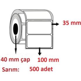 Özsaraç Etiket 35x100cm Eko Termal Kuşe 1 Adet 500 Sarım Barkod Etiketi