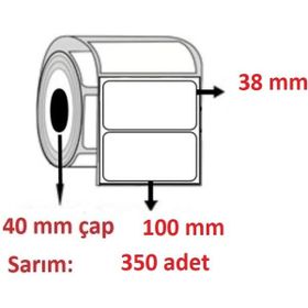 Özsaraç Etiket 38x100cm Eko Termal Kuşe 1 Adet 500 Sarım Barkod Etiketi