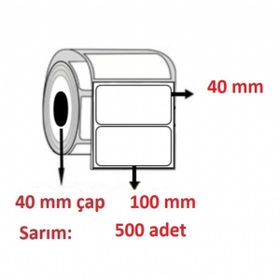 Özsaraç Etiket 40x100cm Eko Termal Kuşe 1 Adet 400 Sarım Barkod Etiketi