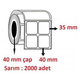 Özsaraç Etiket 40x35 mm 2000 Adet 2'li Kuşe Etiket
