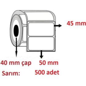 Özsaraç Etiket 40x50 mm 500'lü Eco Termal Etiket