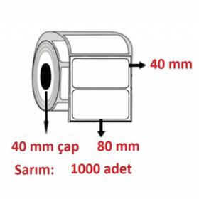 Özsaraç Etiket 40x80cm Eko Termal Kuşe 1 Adet 1000 Sarım Barkod Etiketi