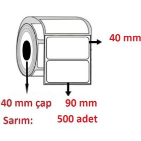 Özsaraç Etiket 40x90cm Eko Termal Kuşe 1 Adet 500 Sarım Barkod Etiketi