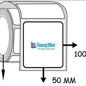 Özsaraç Etiket 50x100 PP 50 Sarım Opak Termal Etiket