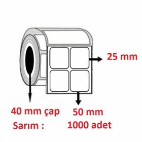Özsaraç Etiket 50x25 mm 1000 Adet 2 SIra Eko Termal Etiket