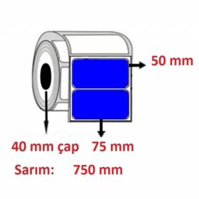 Özsaraç Etiket 75x50 mm Mavi 750'li Kuşe Etiket