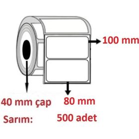 Özsaraç Etiket Kuşe 500 Sarım 80x100 mm Barkod Etiketi