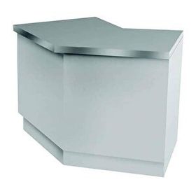 Öztiryakiler Açılı Ara Raflı 150x70 cm Nötr Servis Bankosu