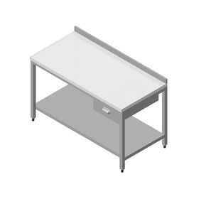 Öztiryakiler Mermer Tablalı Taban Rafsız Tek Çekmeceli 120x80 cm Çalışma Tezgahı
