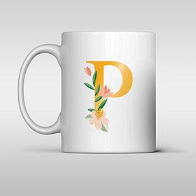 P Harf Porselen Kupa Bardak