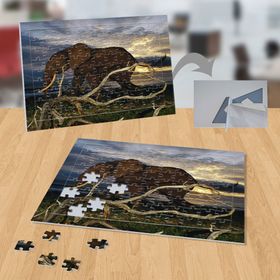 P008 Gün Batımında Fil 99 Parça Puzzle Yapboz