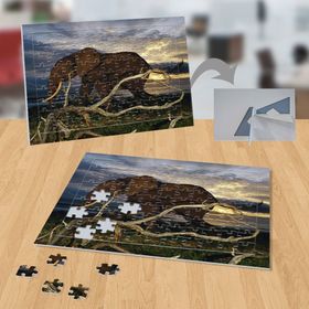 P008 Gün Batımında Fil 99 Parça Puzzle Yapboz