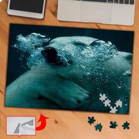 P014 Alaskada Yaşayan Kutup Ayısı 240 Parça Puzzle Yapboz Tablo