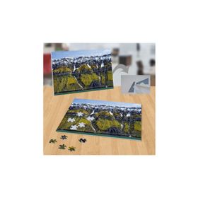 P017 Karlı Yeşillikli Dağlar 99 Parça Puzzle Yapboz