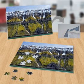 P017 Karlı Yeşillikli Dağlar 99 Parça Puzzle Yapboz