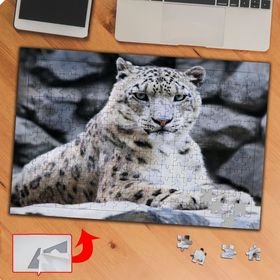 P026 Dikkatli Bakan Leopar 240 Parça Puzzle Yapboz Tablo