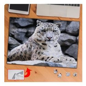P026 Dikkatli Bakan Leopar 240 Parça Puzzle Yapboz Tablo