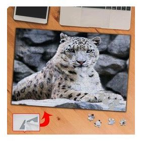 P026 Dikkatli Bakan Leopar 240 Parça Puzzle Yapboz Tablo