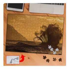 P031 Hırçın Denizde Dalgalar Retro 240 Parça Puzzle Yapboz Tablo