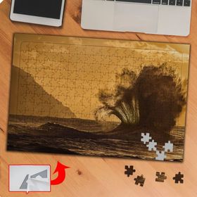 P031 Hırçın Denizde Dalgalar Retro 240 Parça Puzzle Yapboz Tablo