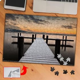 P042 Gün Batımı Manzarası İskele 240 Parça Puzzle Yapboz Tablo