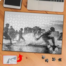 P043 Koşu Sporu Yarışma 240 Parça Puzzle Yapboz Tablo