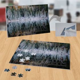 P046 Göl Kenarında Çam Ağaçları Yansıması 99 Parça Puzzle Yapboz
