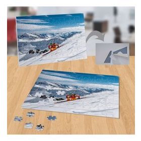 P049 Dağda Kayak Yapan İnsan 99 Parça Puzzle Yapboz