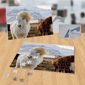 P053 Sarıyel Beyaz At99 Parça Puzzle Yapboz