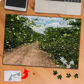 P057 Uçuşan Yapraklar Uzanan Yol 240 Parça Puzzle Yapboz Tablo