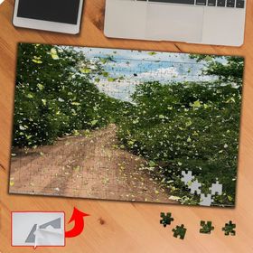 P057 Uçuşan Yapraklar Uzanan Yol 240 Parça Puzzle Yapboz Tablo