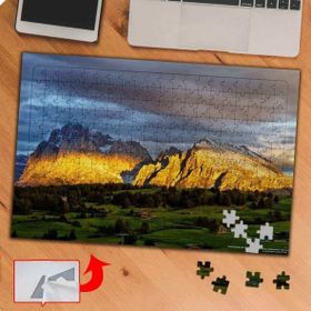 P058 Dağa Yansıyan Güneş Işığı 240 Parça Puzzle Yapboz Tablo