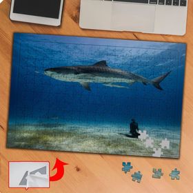 P059 Denizdeki Vahşi Köpek Balığı 240 Parça Puzzle Yapboz Tablo