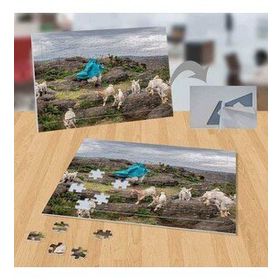 P063 Bebek Kuzuların Yanında Küçük Kız 99 Parça Puzzle Yapboz